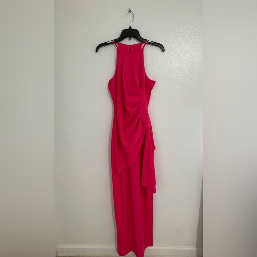 Elegant Pink Badgley Mischka Sleeveless Maxi Dress